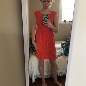 Orange crepe summer dress